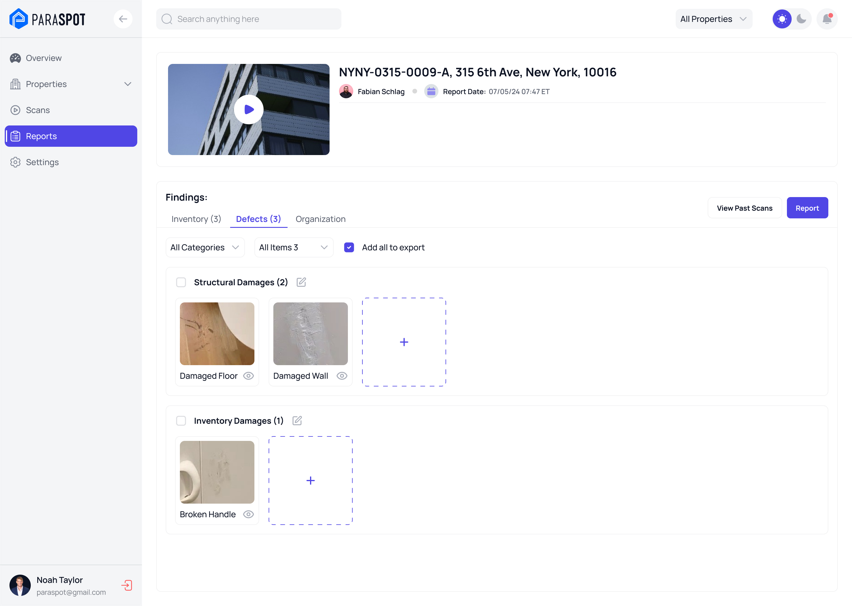 AI-generated report - Automatically on Paraspot AI platform